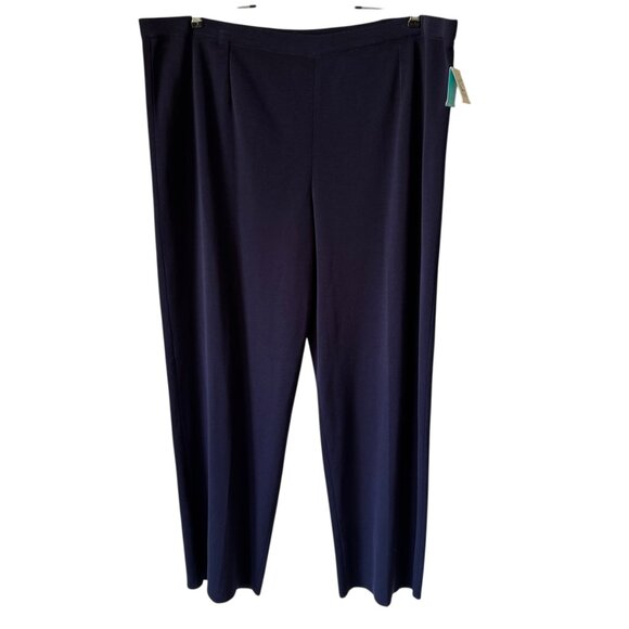 Ming Wang Pants - Ming Wang 3X Knit Pant Indigo Blue Pull On Comfort Straight Leg Basic Cut NWT